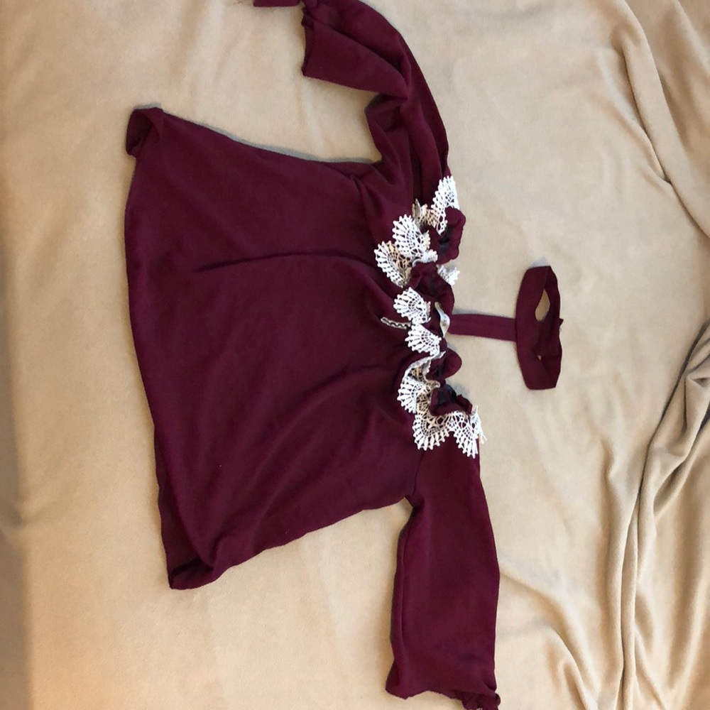 Papaya maroon top